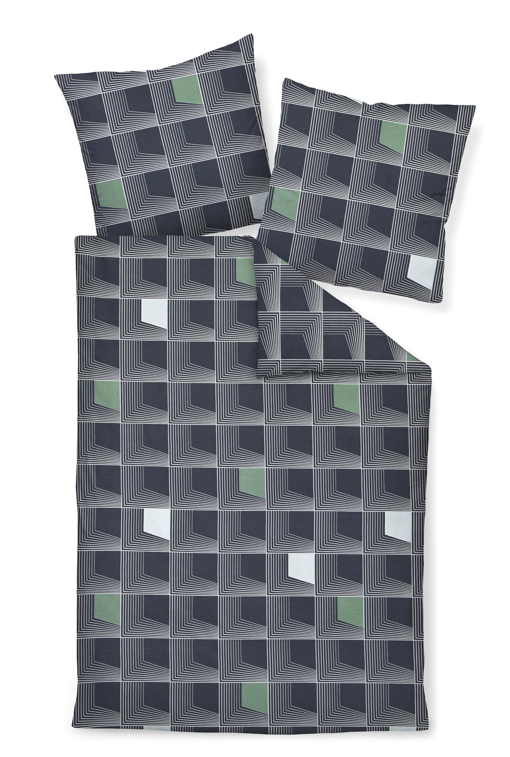 BETTWÄSCHE J.D. Makosatin 135/200 cm  - Blau/Dunkelblau, Basics, Textil (135/200cm) - Janine