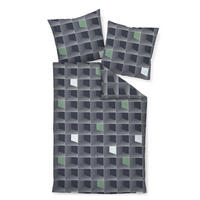 BETTWÄSCHE J.D. Makosatin 155/220 cm  - Blau/Dunkelblau, Basics, Textil (155/220cm) - Janine