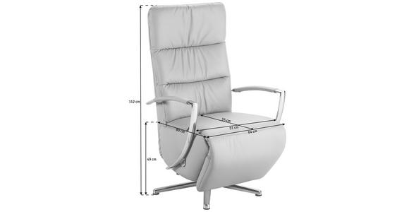 RELAXSESSEL in Leder Rot - Chromfarben/Rot, Design, Leder/Metall (64/112/80cm) - Cantus