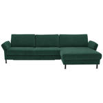 ECKSOFA Dieter Knoll in Chenille, Flachgewebe Waldgrün  316/175 cm  - Waldgrün/Schwarz, Design, Textil/Metall (316/175cm) - Dieter Knoll