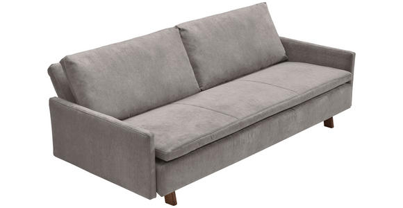 SCHLAFSOFA Flachgewebe Greige - Greige/Eichefarben, KONVENTIONELL, Holz/Textil (220/85/98cm) - Carryhome