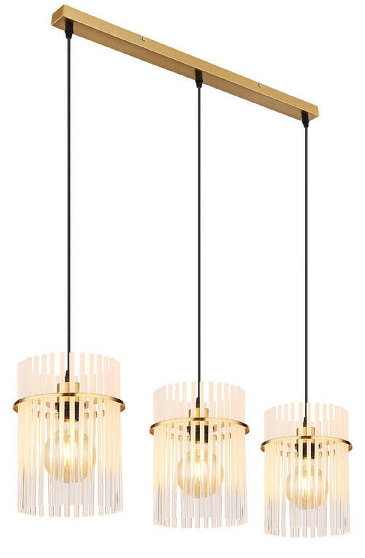 HÄNGELEUCHTE 80/20/140 cm    - Goldfarben, Design, Glas/Metall (80/20/140cm) - Globo