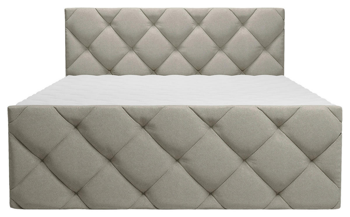 BOXSÄNG 140/200 cm  i greige  - greige/svart, Klassisk, textil/plast (140/200cm) - Carryhome