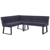 ECKBANK Leinenoptik Dunkelgrau   - Dunkelgrau/Schwarz, KONVENTIONELL, Textil/Metall (190/150/83/61cm) - MID.YOU