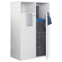 WÄSCHESCHRANK 80/110/39 cm  in Weiss  - Weiss/Grau, Modern, Holzwerkstoff/Kunststoff (80/110/39cm) - MID.YOU