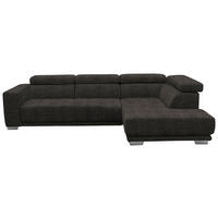 ECKSOFA in Chenille Braun  301/207 cm  - Chromfarben/Braun, Design, Textil (301/207cm) - Xora