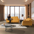 3-SITZER-SOFA Echtleder Currygelb  - Currygelb/Schwarz, Design, Leder/Metall (210/79/104cm) - Emilio Belluti