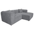 ECKSOFA Hellgrau Cord Zierkissen, Rücken echt  - Hellgrau/Schwarz, KONVENTIONELL, Kunststoff/Textil (250/162cm) - Carryhome