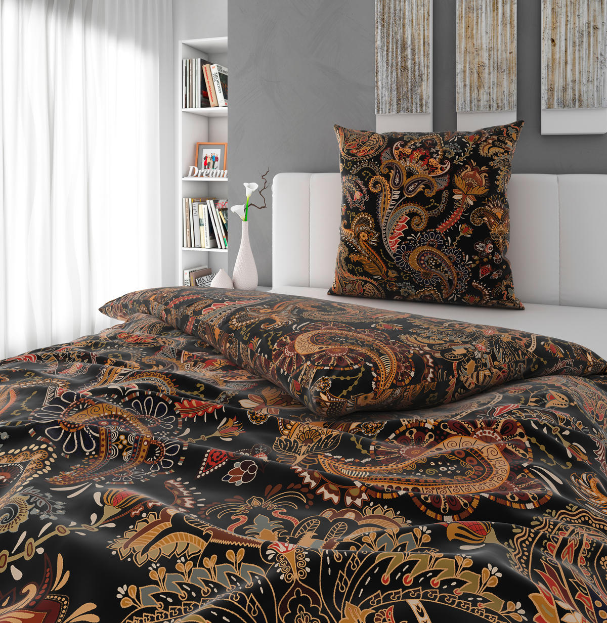BETTWÄSCHE Satin 155/220 cm  - Schieferfarben, KONVENTIONELL, Textil (155/220cm) - Bio:Vio