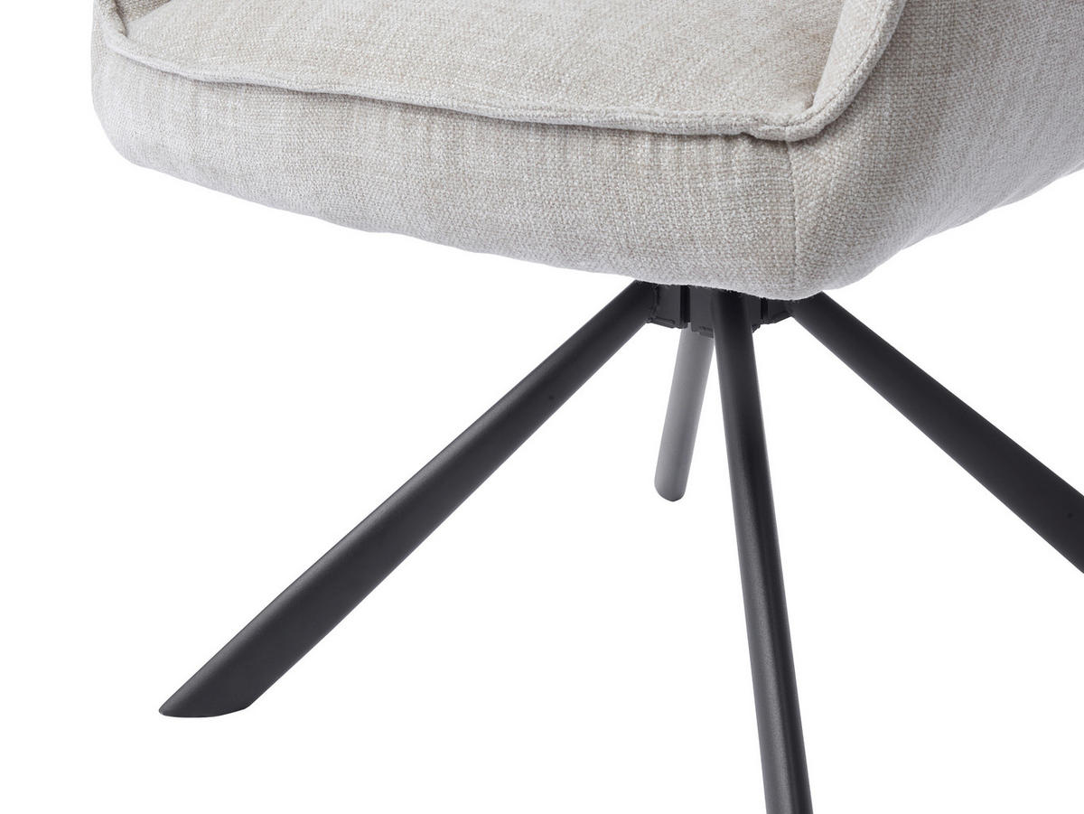 ARMLEHNSTUHL-SET 2 Stück  in Chenille  - Beige/Creme, MODERN, Textil/Metall (59/86/65cm) - Livetastic