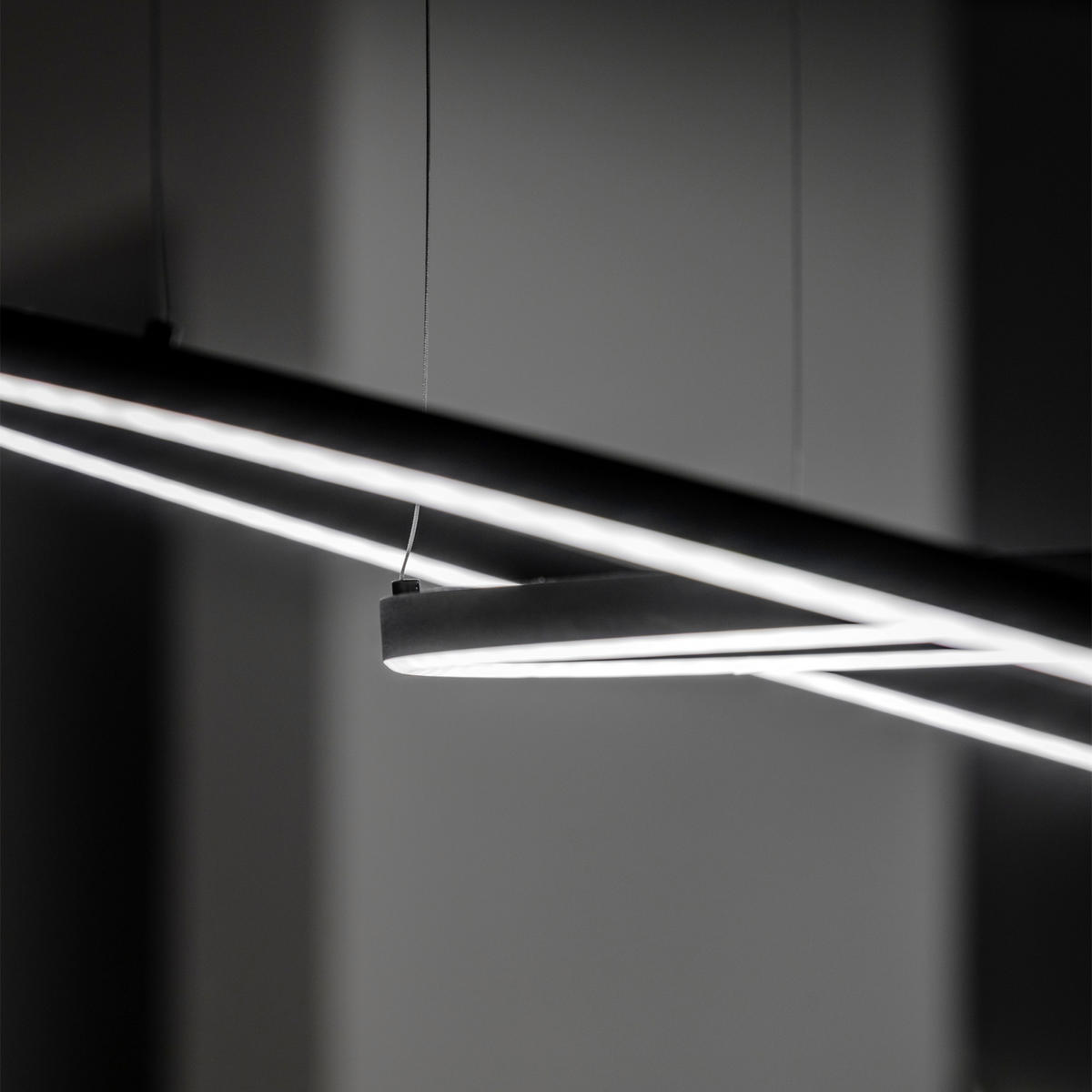 LED-HÄNGELEUCHTE Oracle Slim 150/27,5/202,5 cm   - Schwarz, Design, Kunststoff/Metall (150/27,5/202,5cm) - Ideal Lux