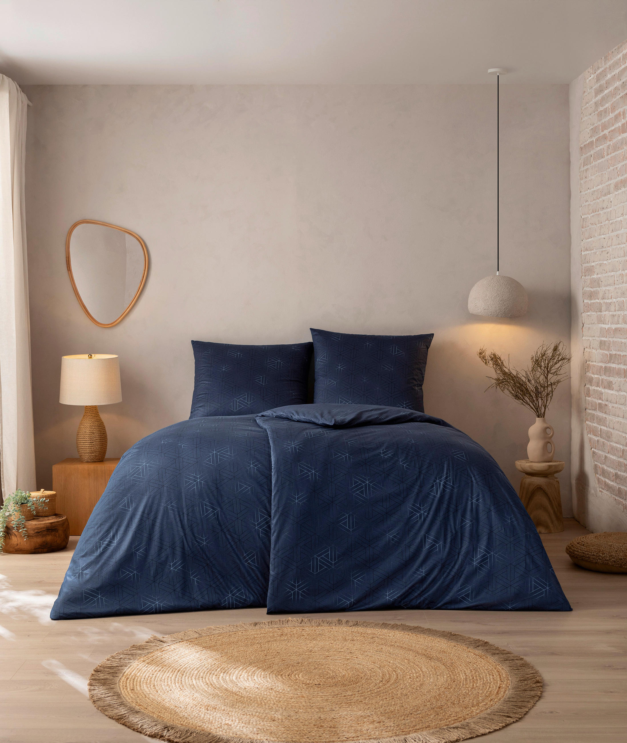 BETTWÄSCHE Atelier Interlock-Jersey 155/200 cm  - Blau, Design, Textil (155/200cm) - Estella