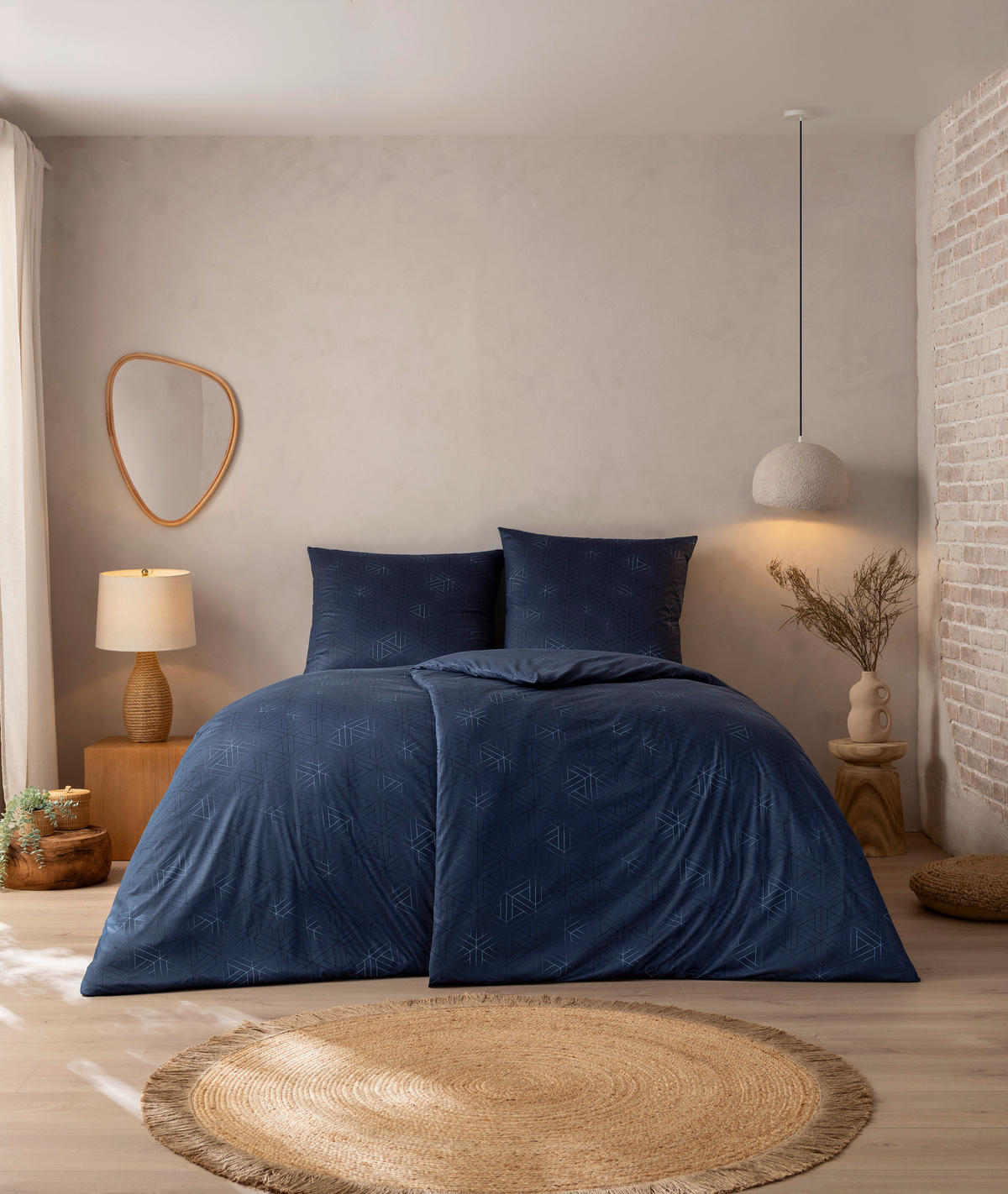 BETTWÄSCHE Atelier Interlock-Jersey 155/200 cm  - Blau, Design, Textil (155/200cm) - Estella