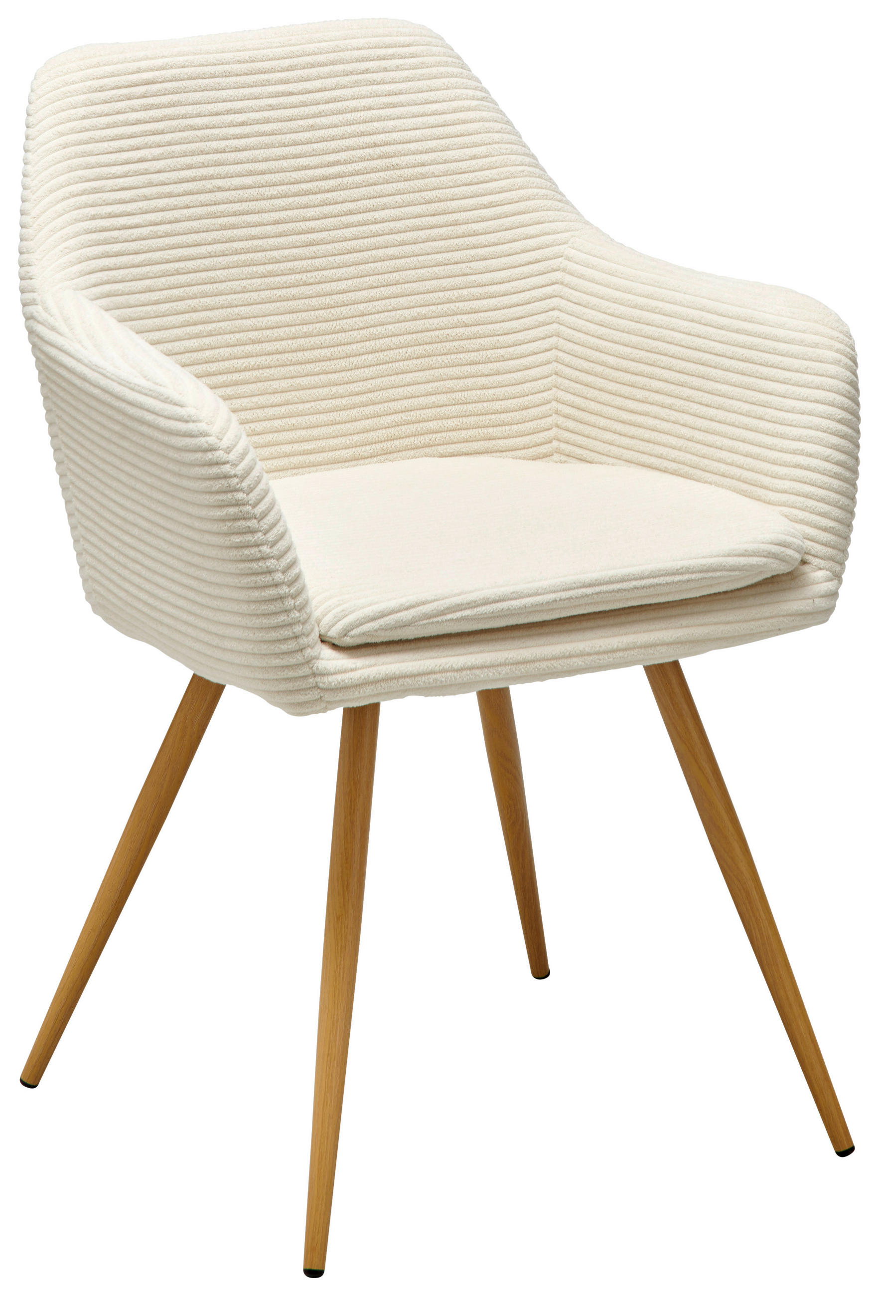 ARMLEHNSTUHL  in Eisen Cord  - Beige/Naturfarben, LIFESTYLE, Textil/Metall (57/83/62cm) - MID.YOU