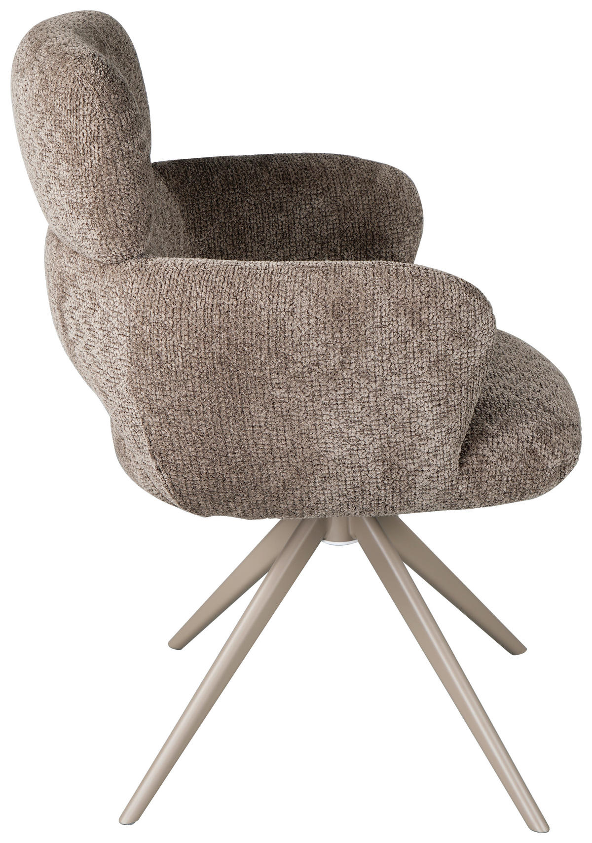 ARMLEHNSTUHL  Sitzfläche 360° drehbar Mikrofaser  Taupe  - Taupe, MODERN, Textil/Metall (61/88/63cm) - Livetastic
