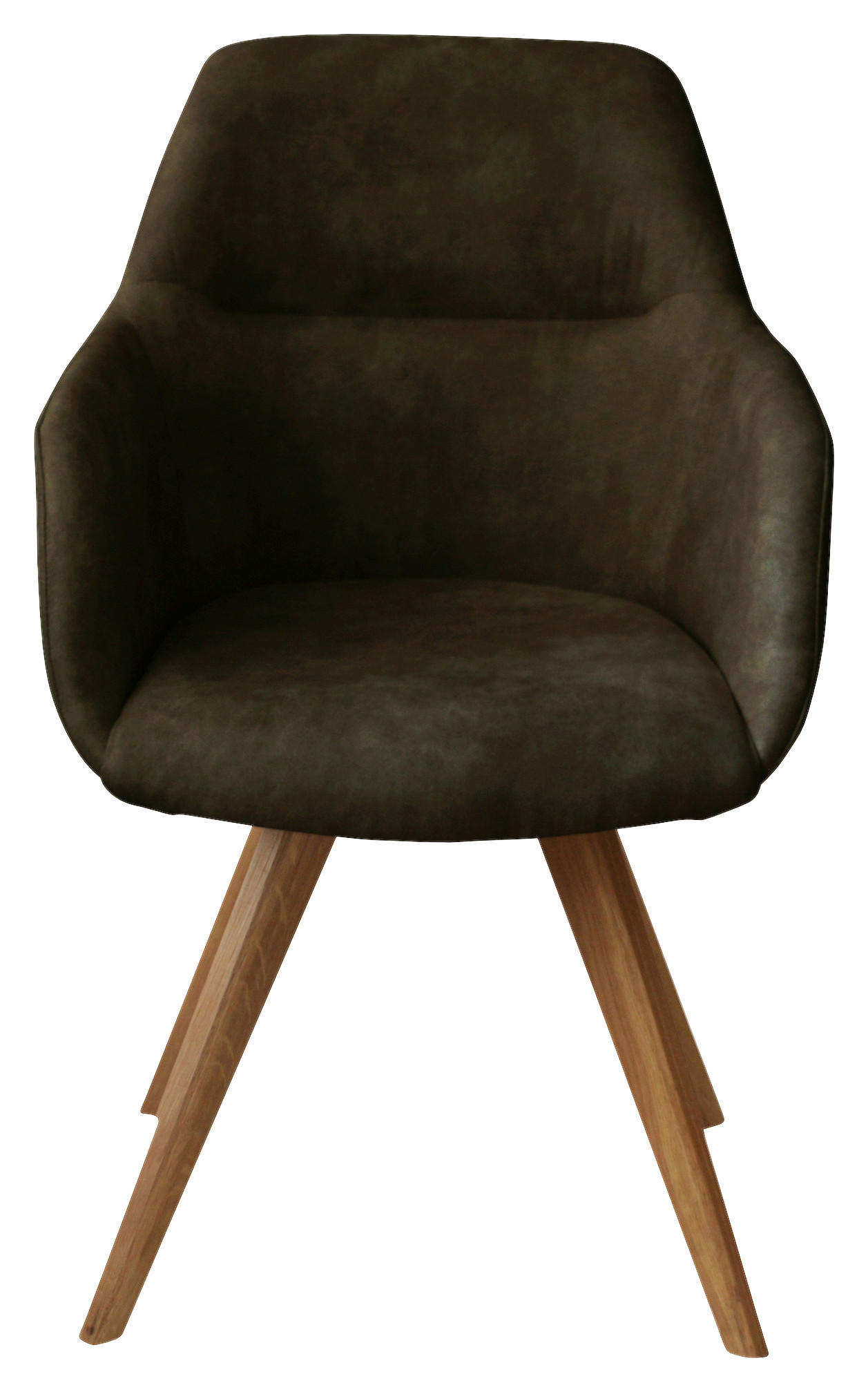 ARMLEHNSTUHL  in Flachgewebe  - Dunkelgrün/Eichefarben, Design, Holz/Textil (57/85,5/65cm) - Voleo