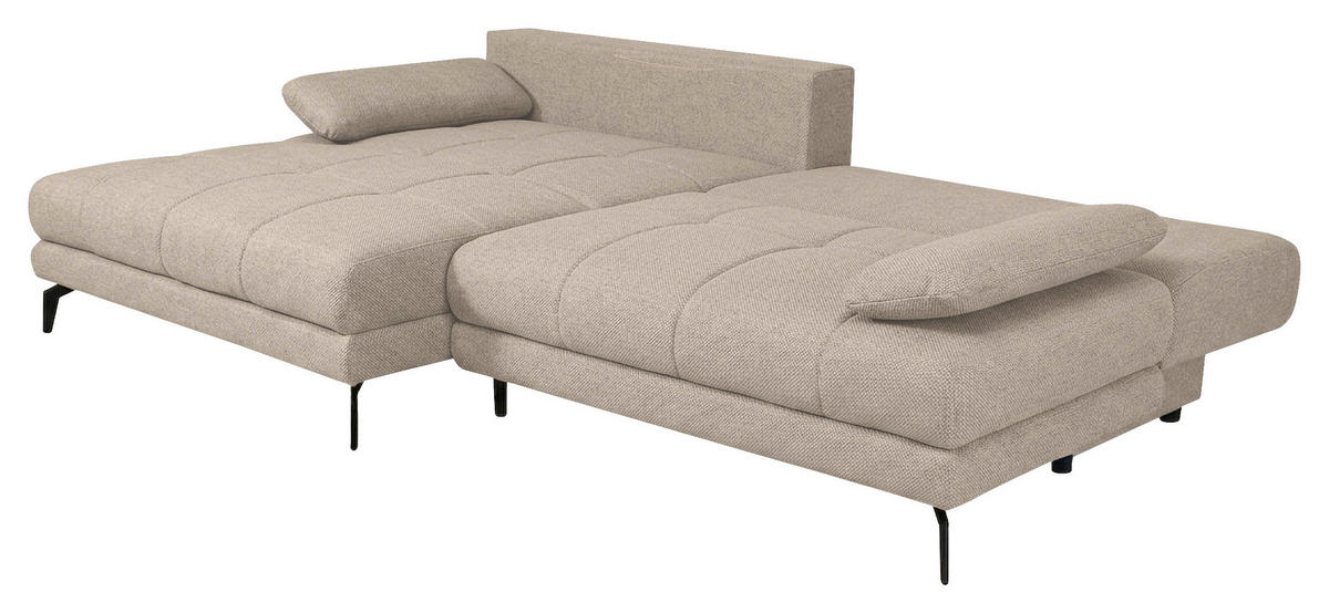 ECKSOFA Struktur Beige  - Beige/Schwarz, Modern, Textil/Metall (181/263cm) - Carryhome