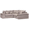 ECKSOFA Taupe Webstoff  - Taupe/Schwarz, Design, Kunststoff/Textil (284/284cm) - Carryhome