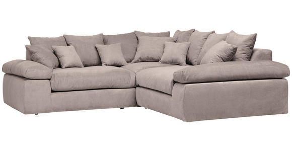 ECKSOFA Taupe Webstoff  - Taupe/Schwarz, Design, Kunststoff/Textil (284/284cm) - Carryhome