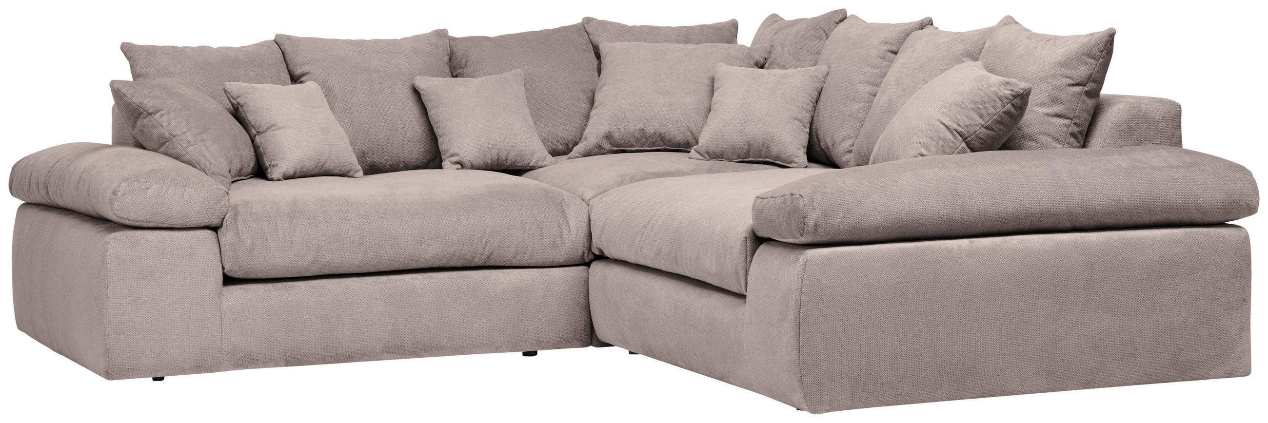 Thumbnail - Carryhome Ecksofa, Taupe, Textil, 5-Sitzer, L-Form, 284x284 cm, Stoffauswahl, Hocker erhältlich, Rücken echt, Wohnzimmer...