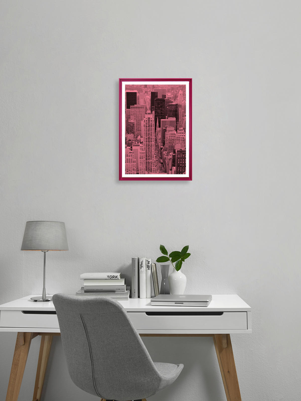 TAVLA 50/70 cm  - pink, Trend, trämaterial/textil (50/70cm) - Monee