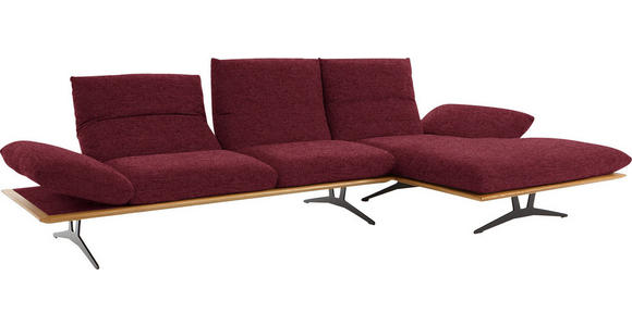 ECKSOFA in Flachgewebe Bordeaux  - Bordeaux/Schwarz, Design, Holz/Textil (314/159cm) - Dieter Knoll