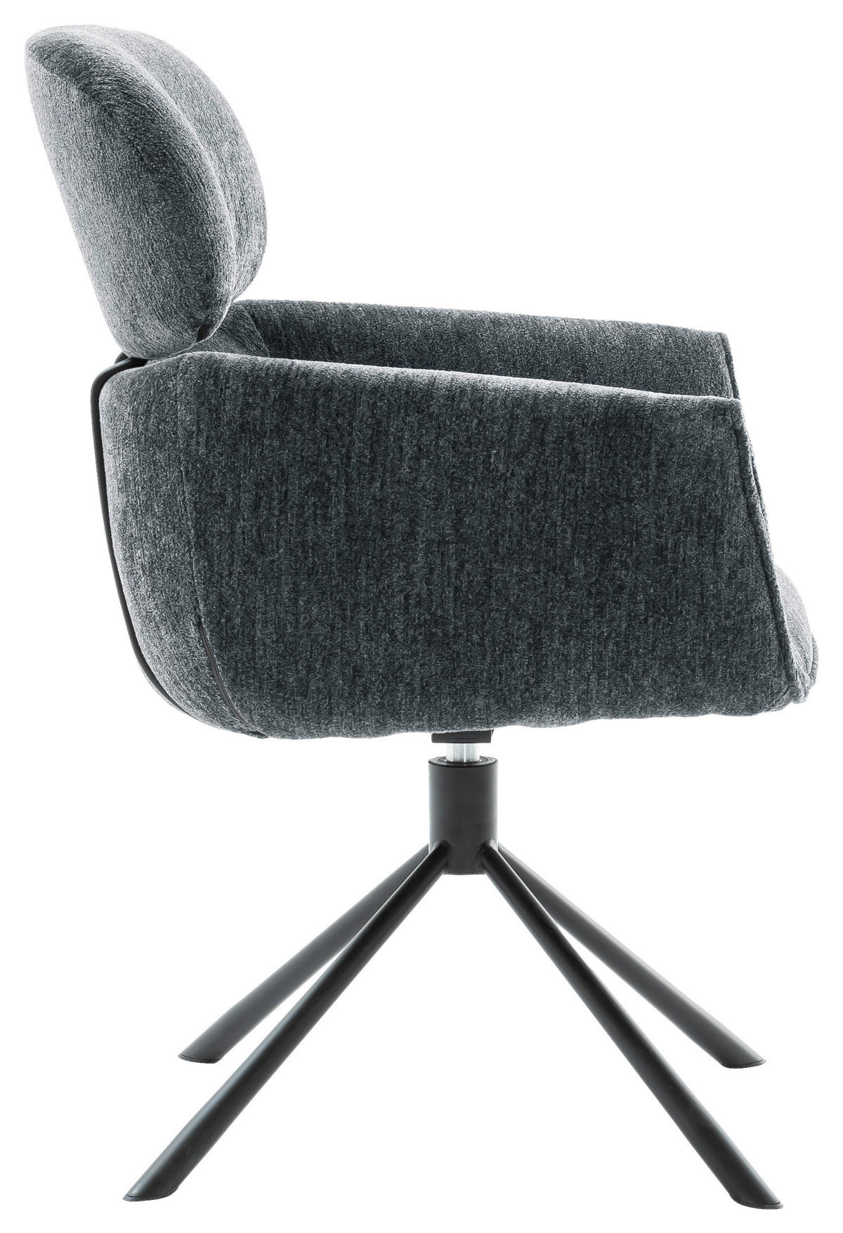 ARMLEHNSTUHL  in Stahl Struktur  - Anthrazit/Schwarz, Design, Textil/Metall (60/90/65cm) - Novel