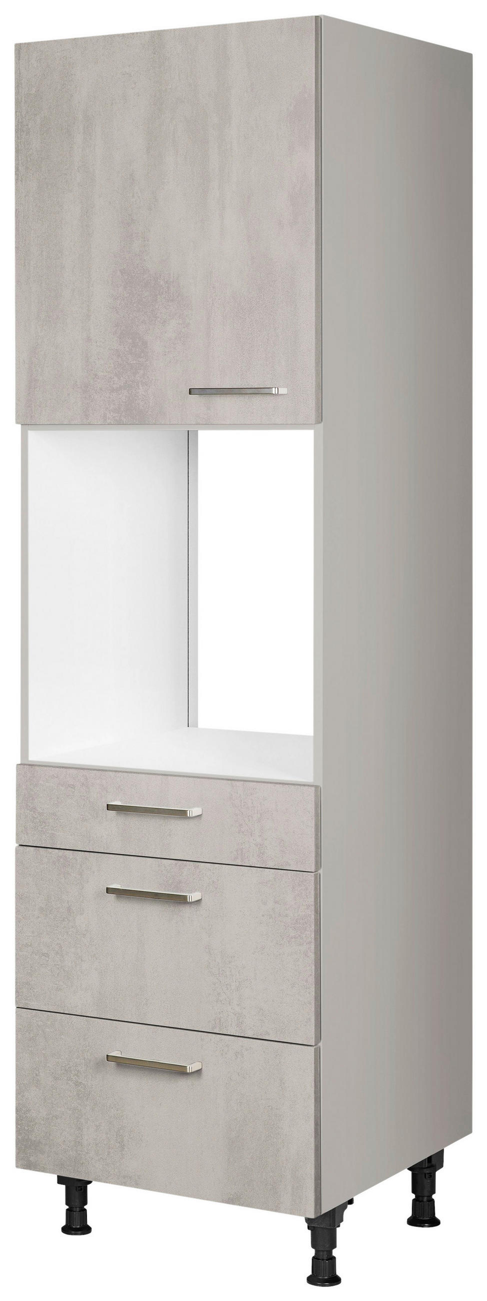GERÄTEUMBAUSCHRANK 60/216,6/58 cm  in Hellgrau  - Edelstahlfarben/Hellgrau, MODERN, Holzwerkstoff/Metall (60/216,6/58cm) - Nobilia