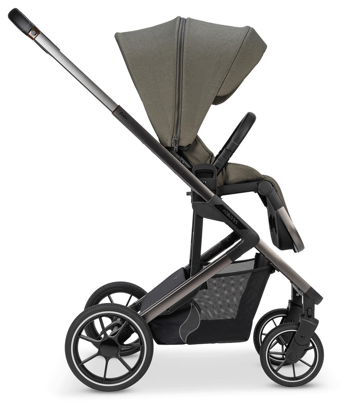 KOMBIKINDERWAGEN  Juntos  Teak  - Olivgrün, Basics (84/97,5/53,5cm) - Osann
