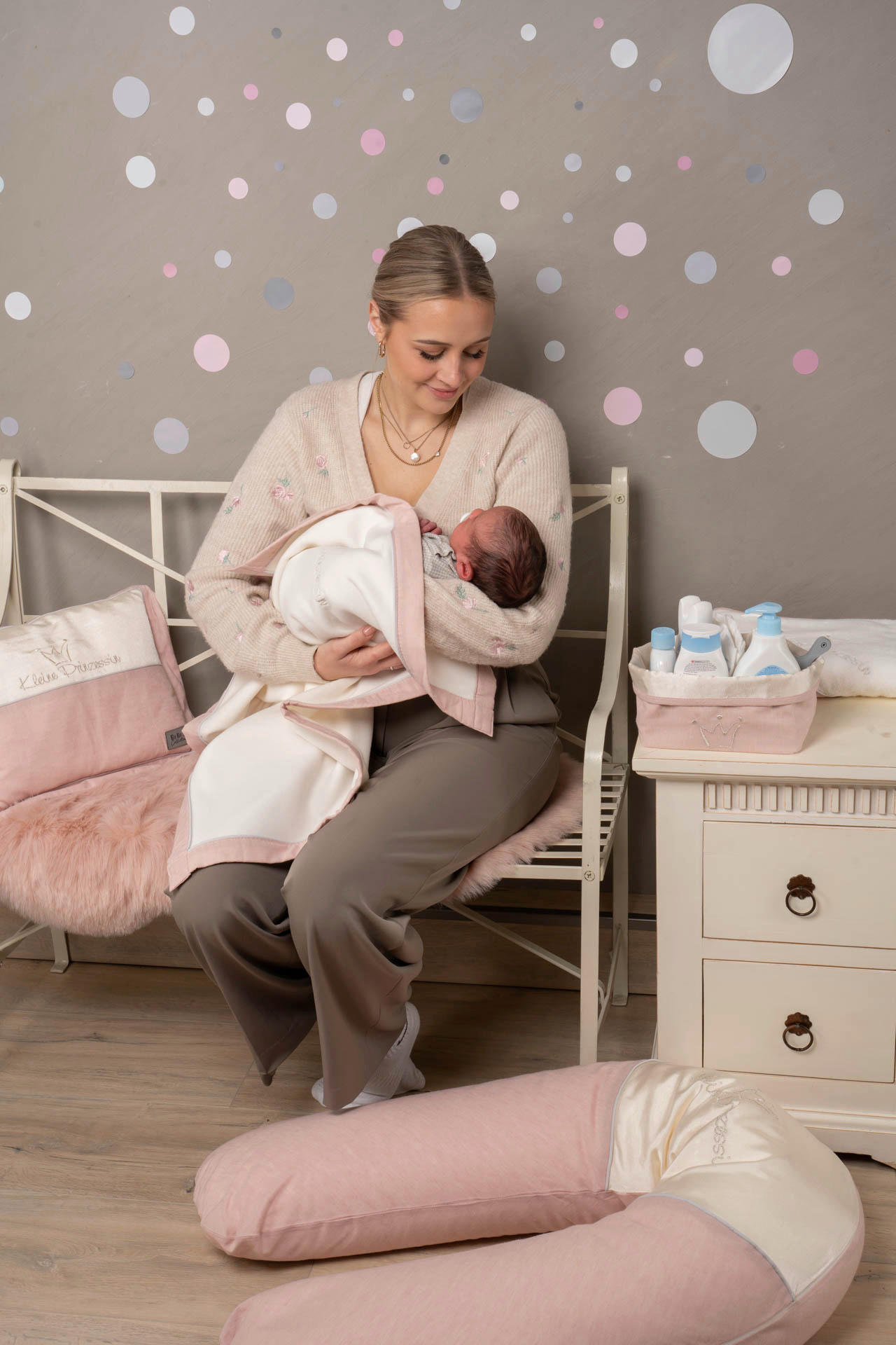 STILLKISSEN Prinz & Prinzessin  40/190 cm  - Rosa, Basics, Textil (40/190cm) - Bebe's Collection