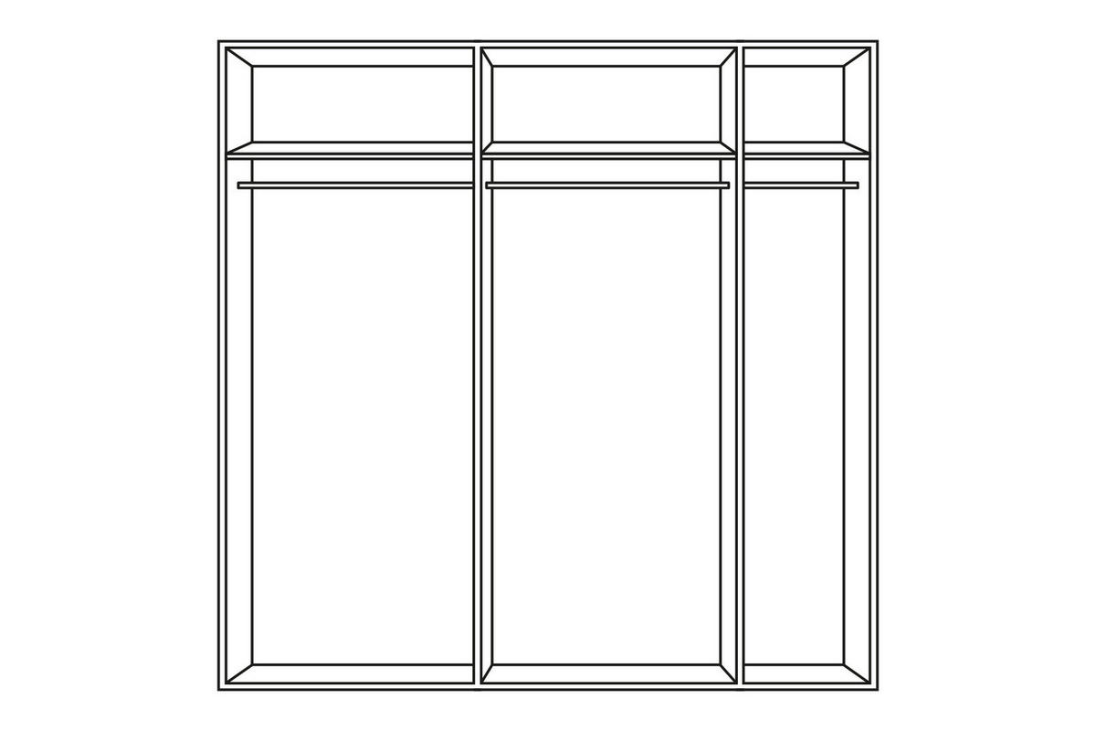 SCHWEBETÜRENSCHRANK 253/220/65 cm 2-türig Eichefarben, Salbeigrün  - Eichefarben/Salbeigrün, Design, Holzwerkstoff/Metall (253/220/65cm) - Jutzler