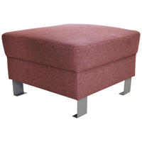 HOCKER Webstoff Hellrot  - Hellrot/Silberfarben, Design, Textil/Metall (62/41/62cm) - Xora