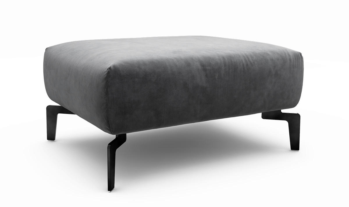 HOCKER Samt Anthrazit  - Anthrazit/Schwarz, Design, Textil/Metall (90/70/46cm) - SENSOO