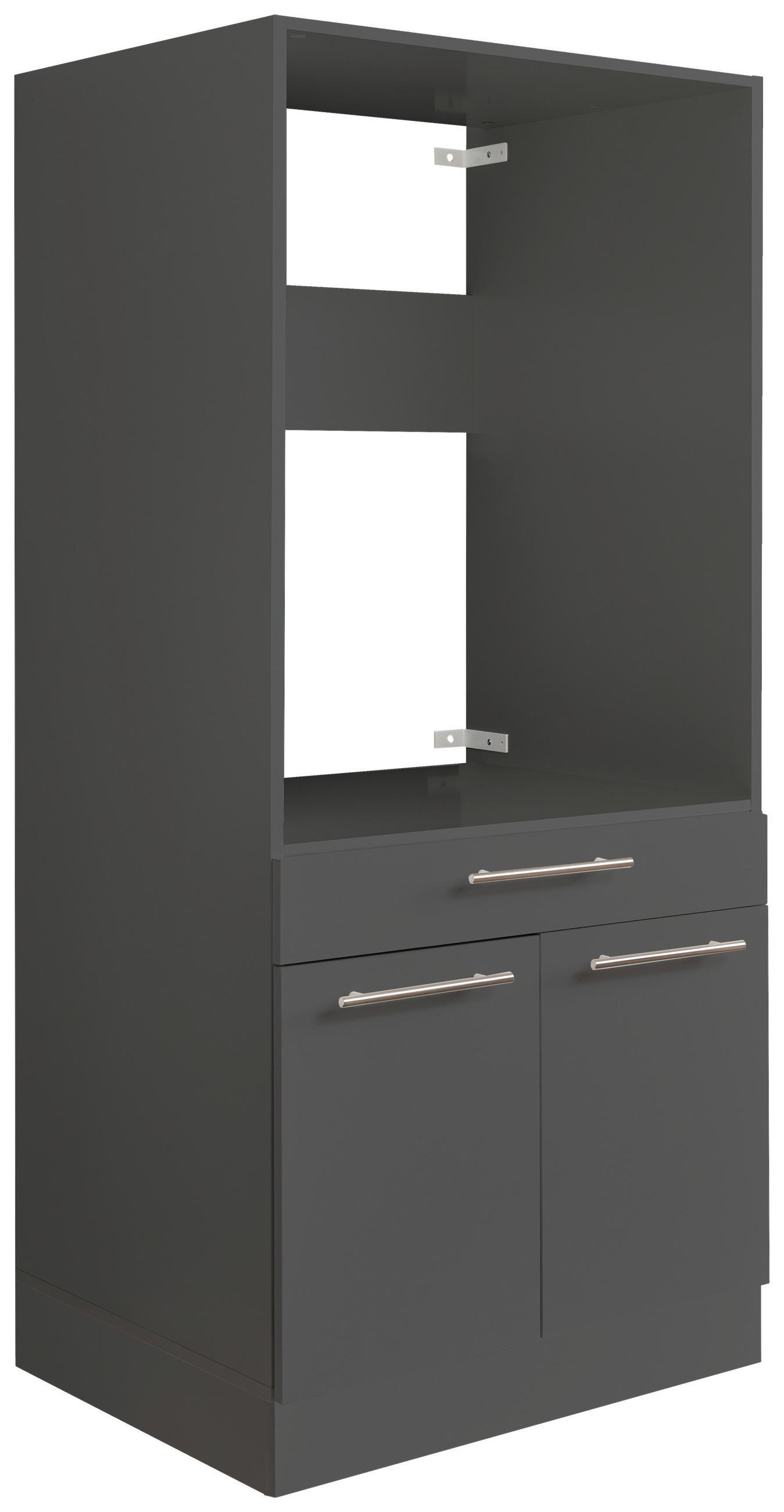 WASCHMASCHINENSCHRANK 67,5/162/67,5 cm  in Anthrazit  - Anthrazit/Silberfarben, Design, Holzwerkstoff/Kunststoff (67,5/162/67,5cm)