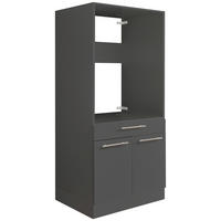 WASCHMASCHINENSCHRANK 67,5/162/67,5 cm  in Anthrazit  - Anthrazit/Silberfarben, Design, Holzwerkstoff/Kunststoff (67,5/162/67,5cm)