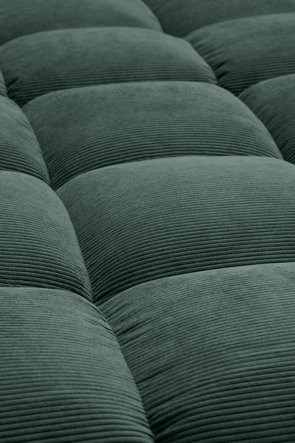 ECKSOFA Ottomane rechts, Eckteil  Grün Feincord  - Schwarz/Grün, Design, Holz/Textil (288/215cm) - Pure Home Lifestyle