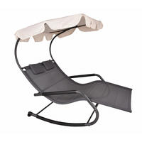 GARTENLIEGE 138/160/200 cm  - Anthrazit/Creme, Basics, Kunststoff/Metall (138/160/200cm) - Gardenson