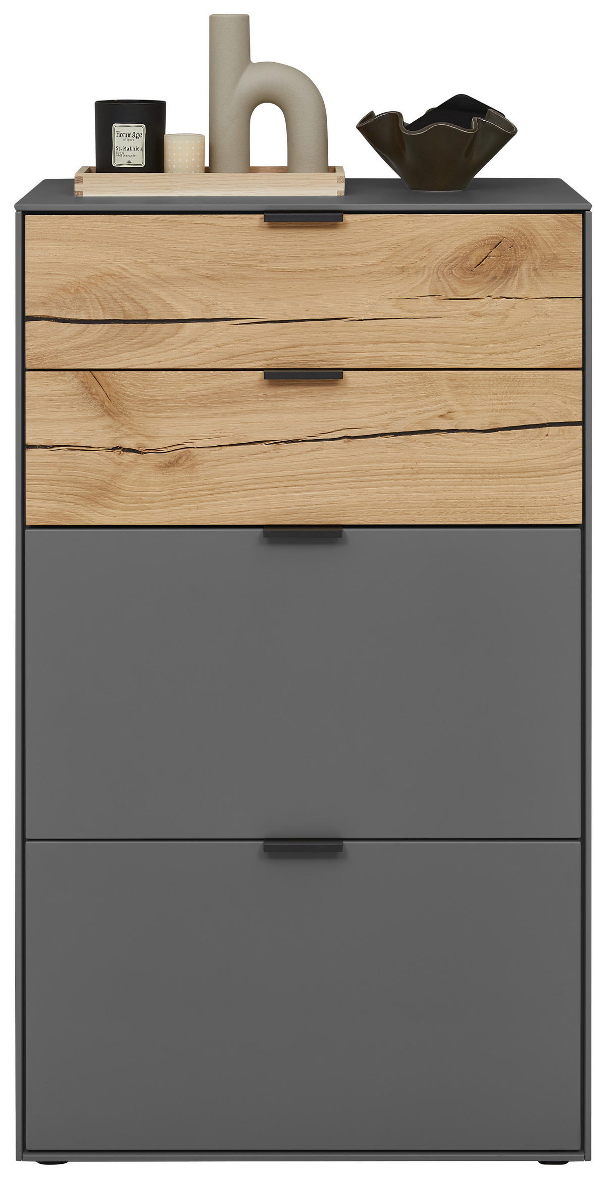 SCHUHSCHRANK  in 61,9/104,7/37,1 cm  - Eichefarben/Graphitfarben, Design, Holz/Holzwerkstoff (61,9/104,7/37,1cm) - Dieter Knoll
