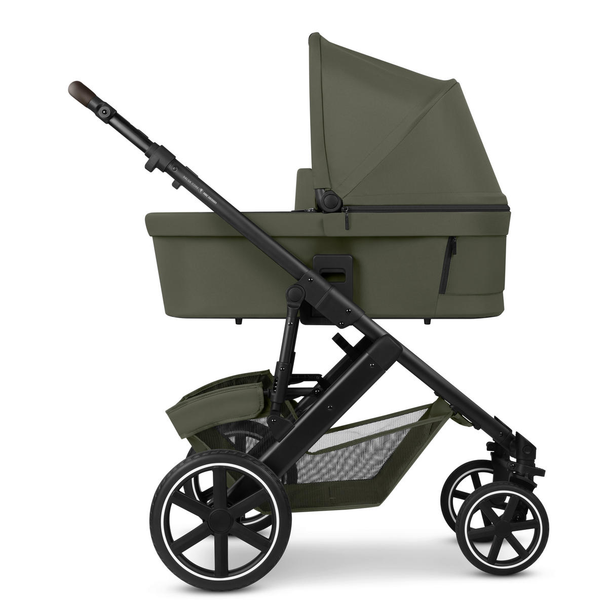 KINDERWAGENSET  Salsa Core All in One  Olive  - Dunkelgrün/Schwarz, Basics, Textil/Metall (63/123/97cm) - ABC Design