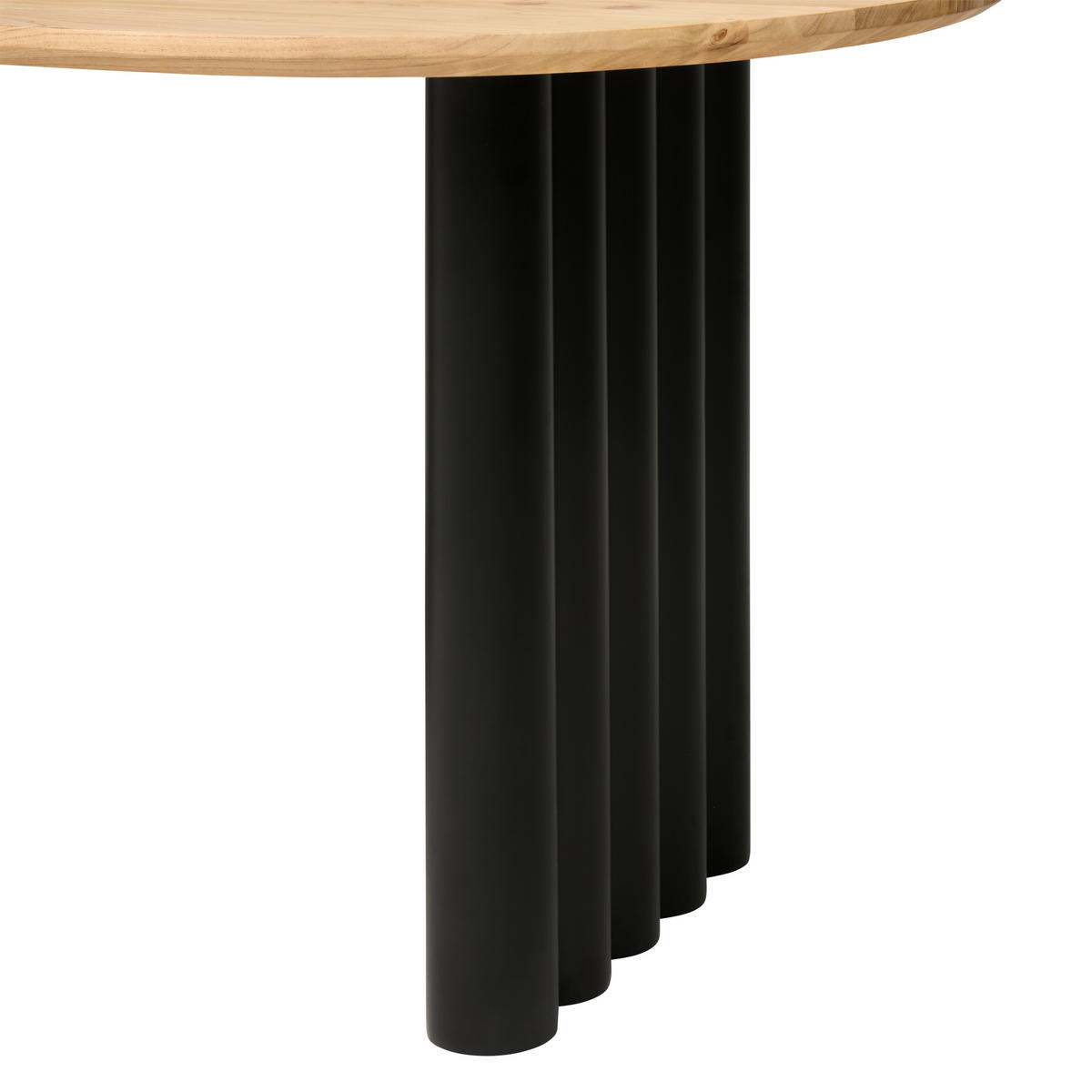 ESSTISCH 200/76/100 cm Echtholz  Holz, Metall gastro- und objekttauglich bootsförmig Schwarz, Akaziefarben  - Schwarz/Akaziefarben, MODERN, Holz/Metall (200/76/100cm) - MID.YOU