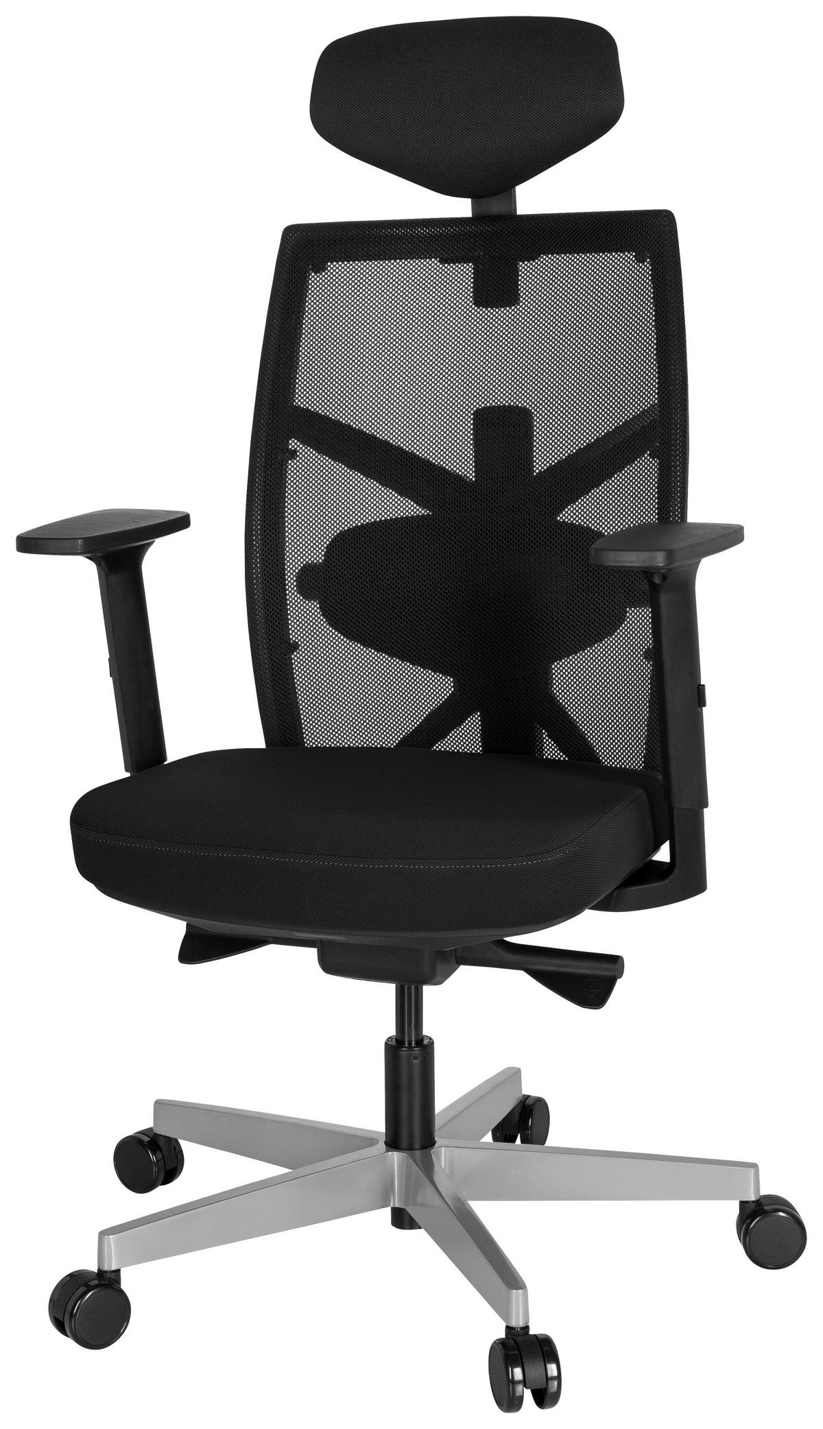 SNURRSTOL  i nätklädsel, flatväv svart  - aluminiumfärg/svart, Modern, metall/textil (68/136/65cm) - MID.YOU