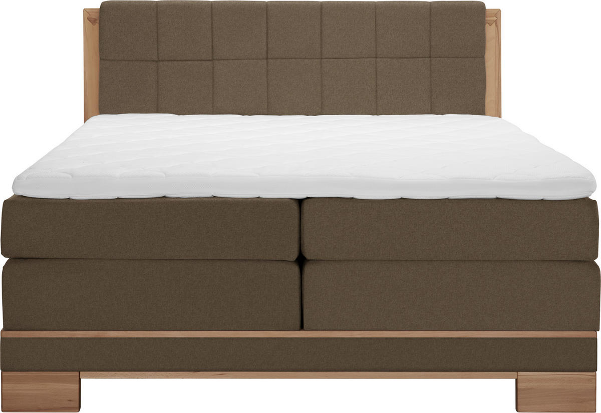 BOXSPRINGBETT 160/200 cm  in Braun, Buchefarben  - Buchefarben/Braun, Natur, Holz/Textil (160/200cm) - Linea Natura