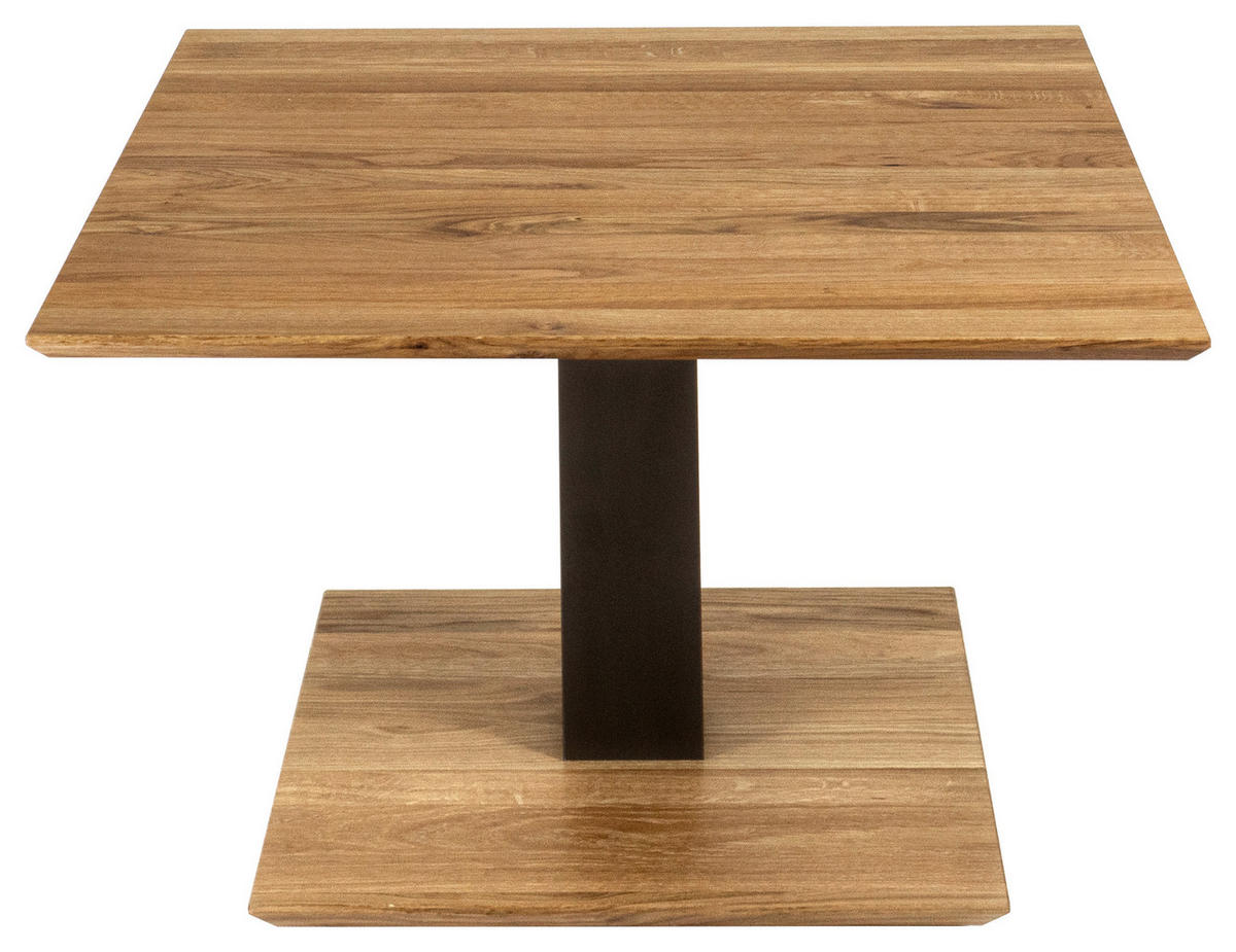 SOFFBORD i trä, trämaterial 75/75/47-65 cm  - grafitfärgad/ekfärgad, Natur, trämaterial/trä (75/75/47-65cm) - Venda