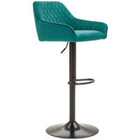 BARHOCKER in Metall, Textil Grün, Schwarz  - Schwarz/Grün, Modern, Textil/Metall (53,5/108/53cm) - Livetastic