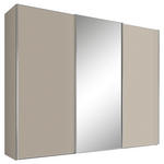 SCHWEBETÜRENSCHRANK  in Sandfarben  - Sandfarben/Alufarben, Design, Glas/Holzwerkstoff (280/222/68cm) - Moderano