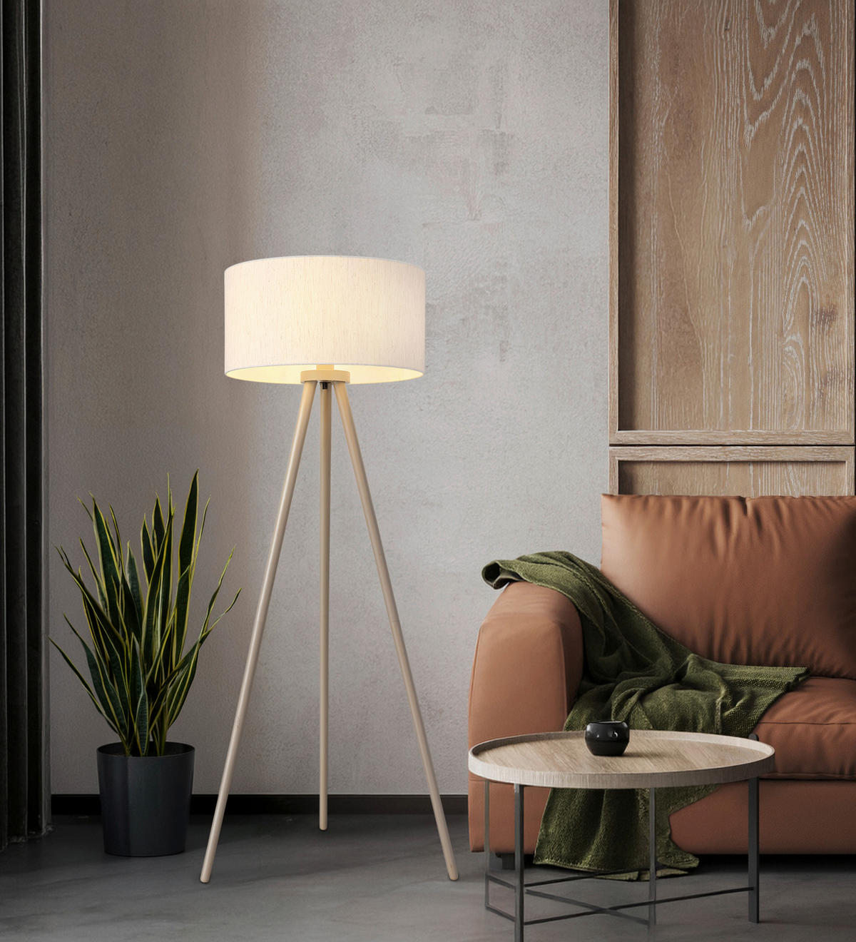 STEHLEUCHTE Stabilo 57/148 cm  - Sandfarben/Naturfarben, Natur, Holz/Textil (57/148cm) - Globo
