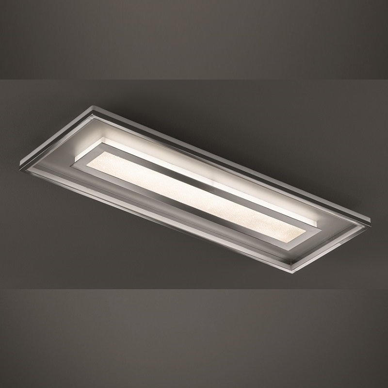 LED-DECKENLEUCHTE    110/40/8 cm  - Chromfarben/Alufarben, Design, Metall (110/40/8cm)