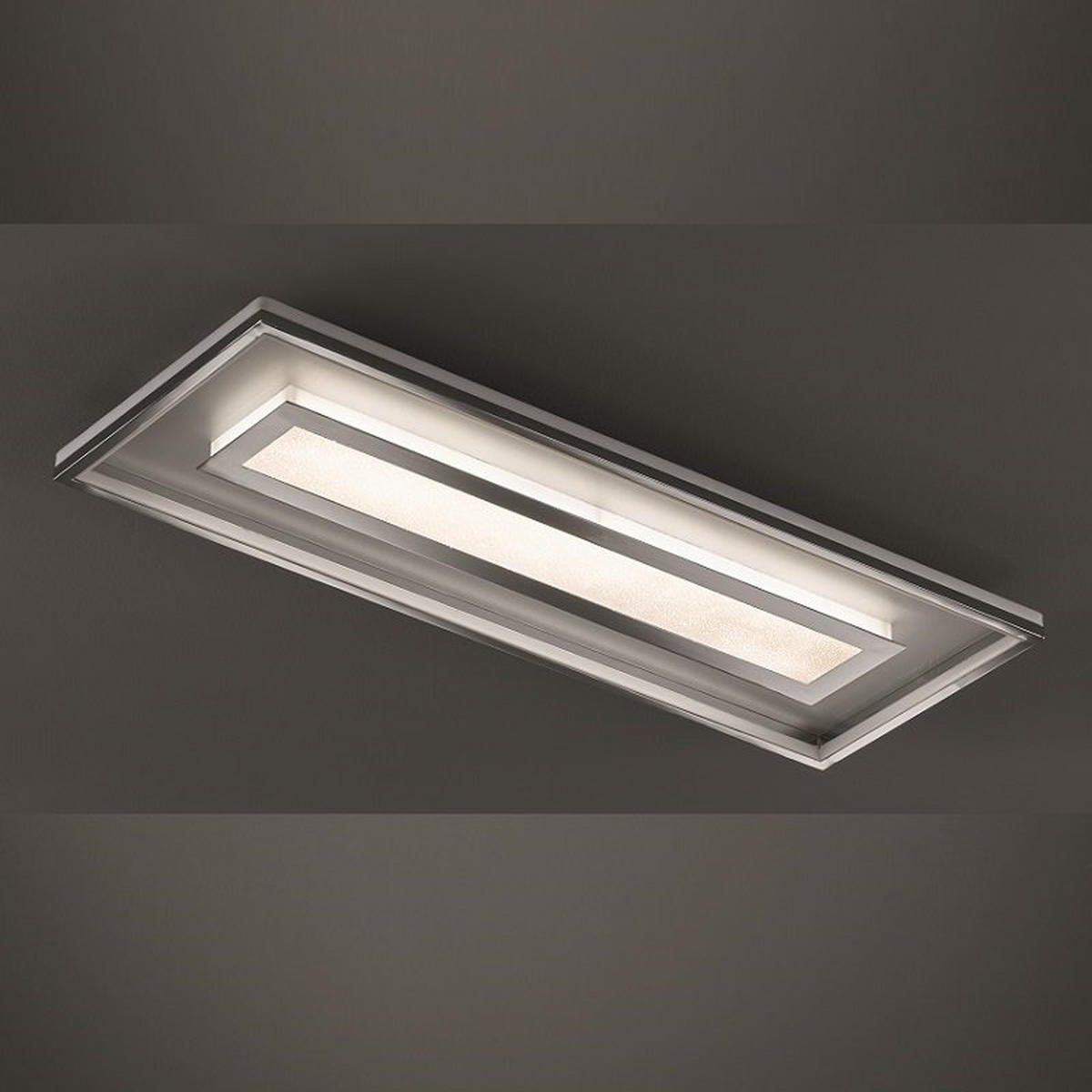 PLAFONNIER LED    110/40/8 cm  - Chromfarben/Alufarben, Design, Metall (110/40/8cm)