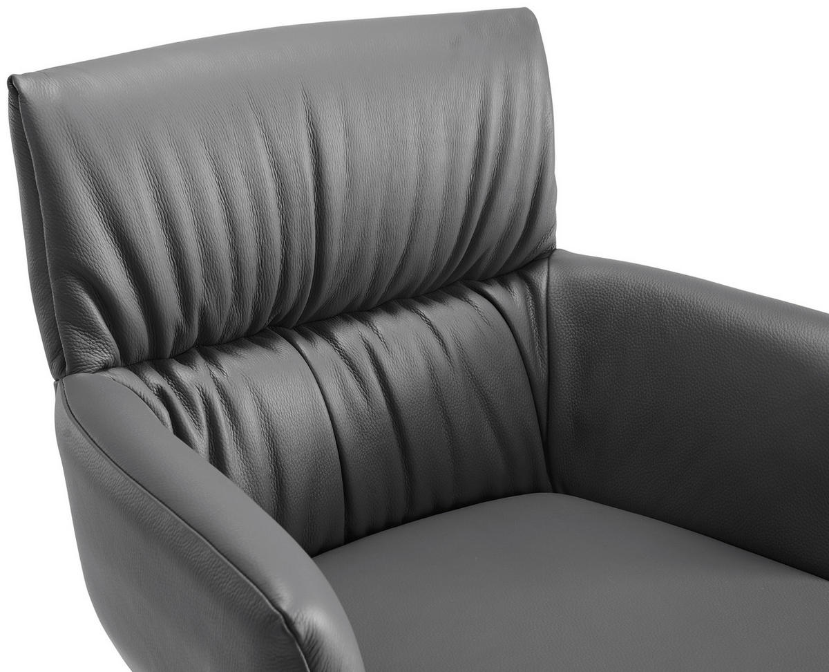 KAROSSZÉK antracit  - fekete/antracit, Design, bőr/fém (64/86/63cm) - Dieter Knoll