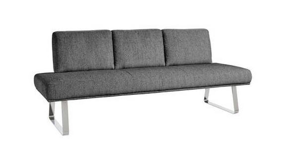 SITZBANK 224/92/78 cm  in Grau  - Chromfarben/Grau, Design, Textil/Metall (224/92/78cm) - Dieter Knoll